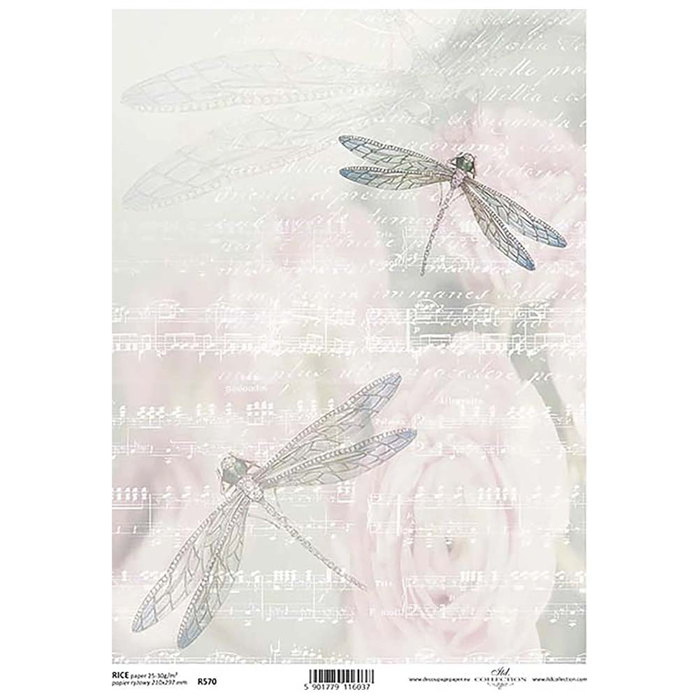 Dragonflies Rice Paper A4 ITD Rice Paper for Decoupage
