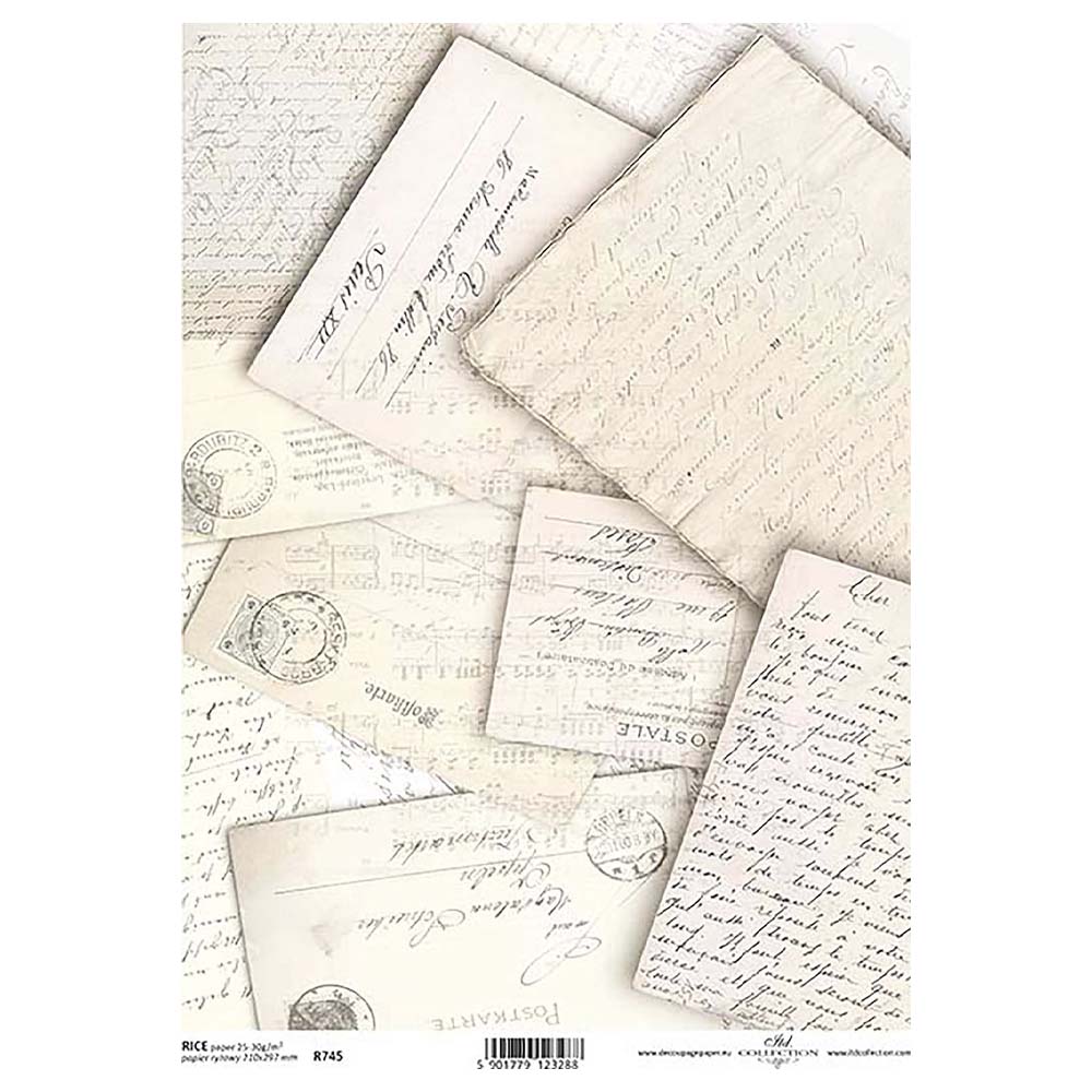 Letters Rice Paper A4 ITD Rice Paper for Decoupage