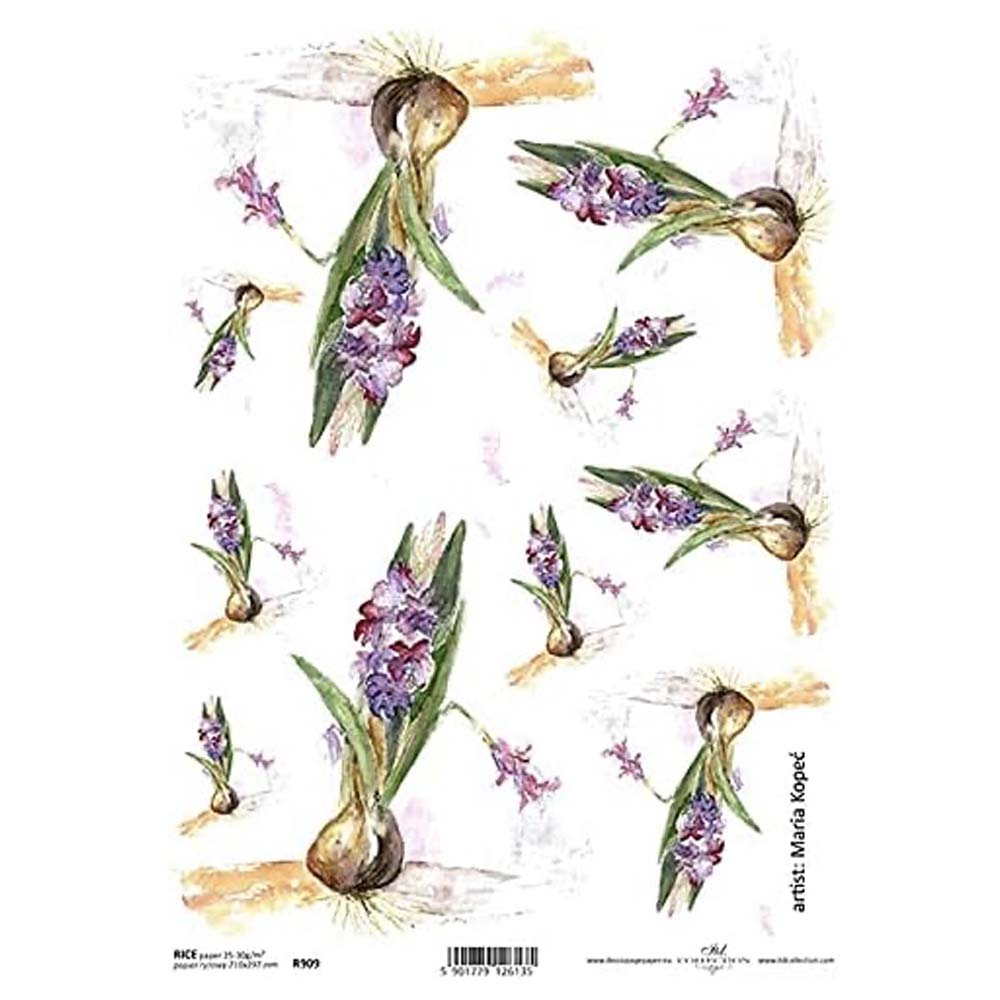 Bulb Flowers Rice Paper A4 ITD Rice Paper for Decoupage