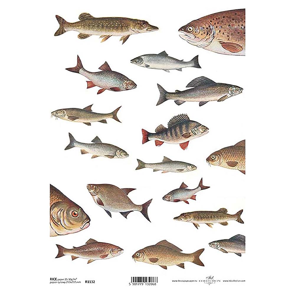 Fish Rice Paper A4 ITD Rice Paper for Decoupage