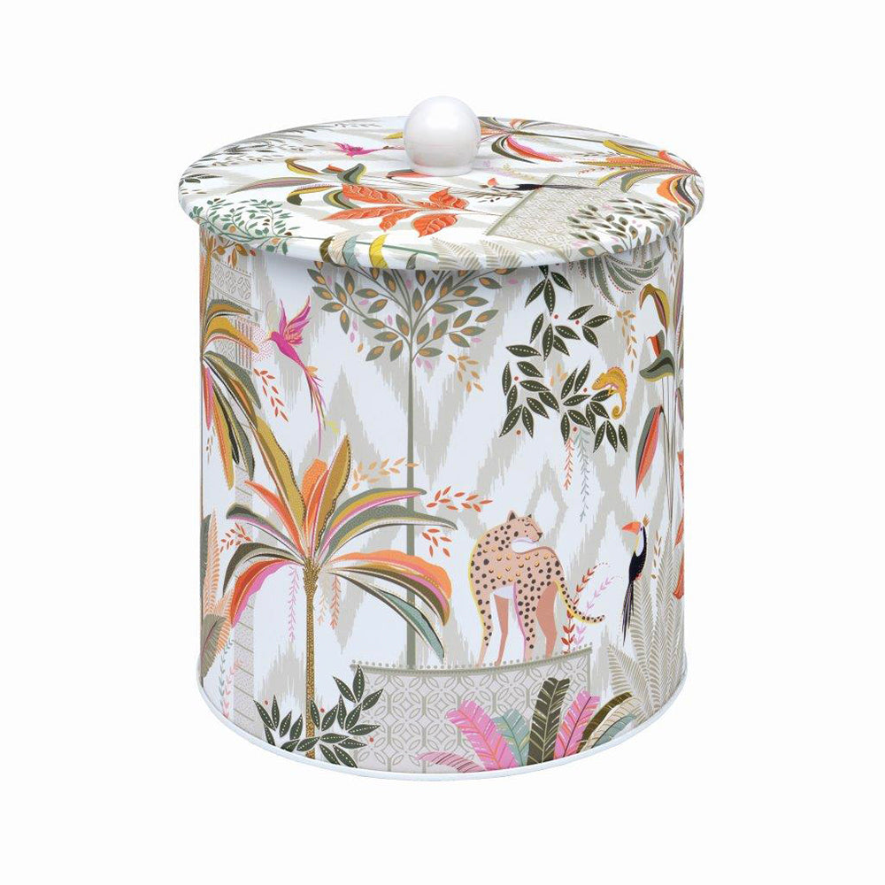 Sara Miller Palm Garden Biscuit Barrel Tin 170 (d) x 173mm