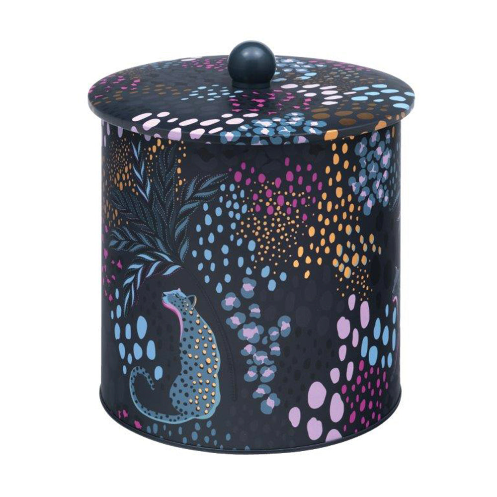 Sara Miller Midnight Leopard Biscuit Barrel 170(d) x 173mm