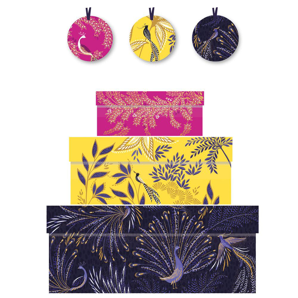 Sara Miller 10th Anniversary Collection Nest of 3 Gift Boxes Size: small 165 x 50 x 110mm Medium: 230 x 90 x 165mm Large: 310 x 130 x 225mm