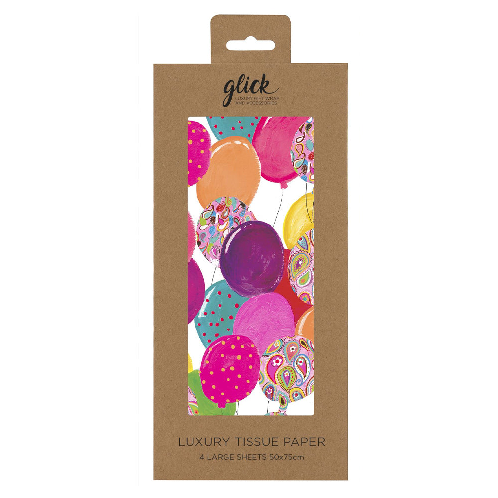 Balloons Pink Glick 4 sheets tissue wrapping paper 50 x 75 cm