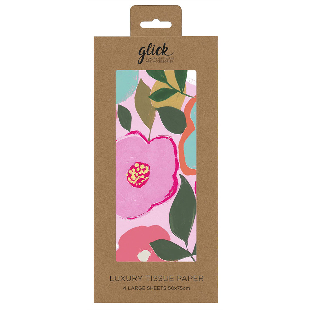 Big Floral PS Glick 4 sheets tissue wrapping paper 50 x 75 cm