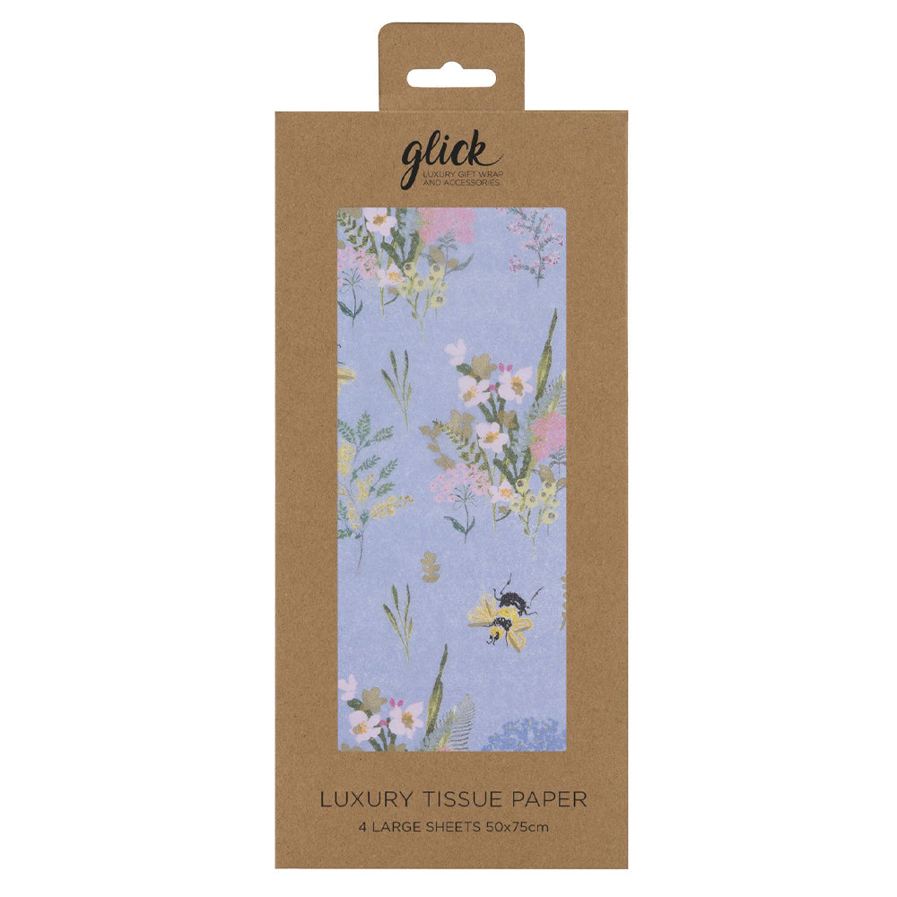 Stephanie Dyment Blue Bees Glick 4 sheets tissue wrapping paper 50 x 75 cm