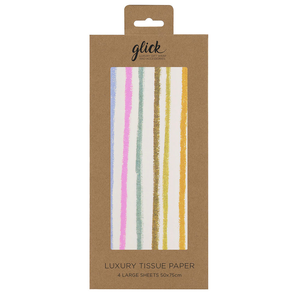 Stephanie Dyment Multi Sripe Glick 4 sheets tissue wrapping paper 50 x 75 cm