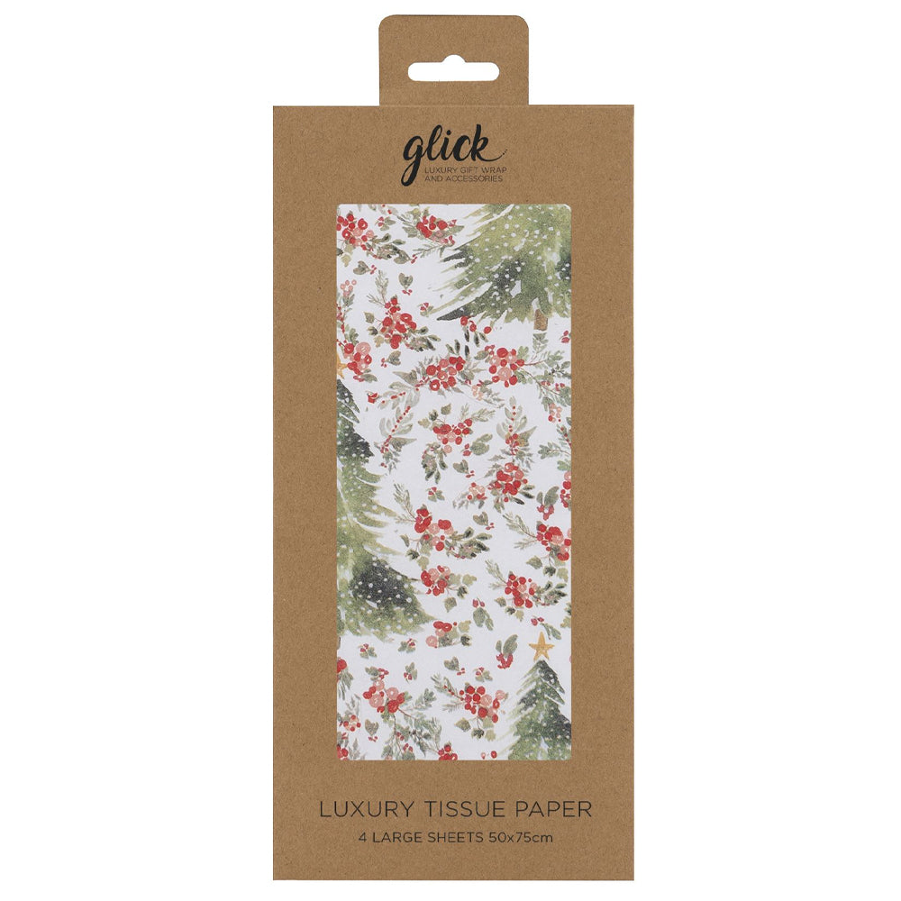 Christmas Woodland Lonely Pine Christmas Glick 4 sheets tissue wrapping paper 50 x 75 cm
