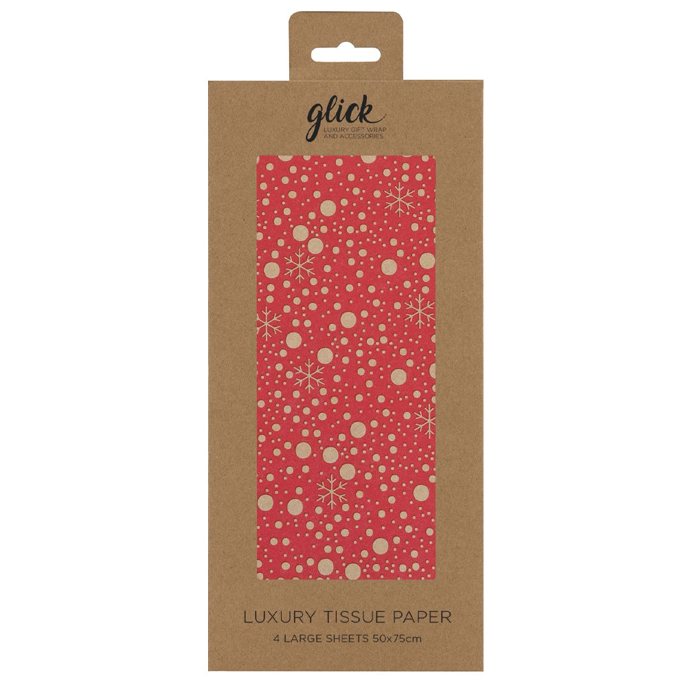 Magical Christmas Red Glick 4 sheets tissue wrapping paper 50 x 75 cm