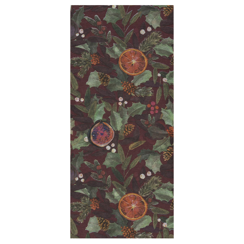 Citrus Holly Christmas 4 sheets tissue wrapping paper 50 x 75 cm