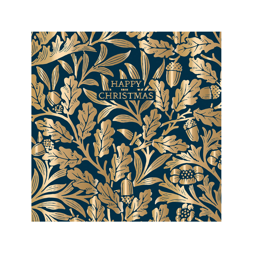 William Morris Christmas Cards - The Brook and Acorn 159 x 159 mm wallet of 8 cards 2 designs 4 of each