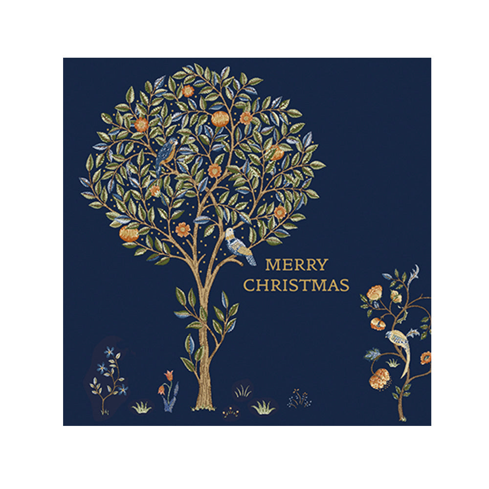 William Morris Christmas Cards - Strawberry Thief 159 x 159 mm wallet of 8 cards 2 designs 4 of each