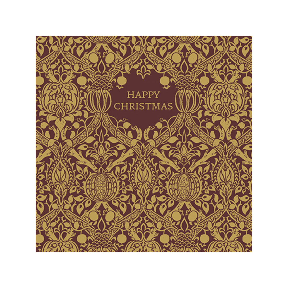 William Morris Christmas Cards - Blackthorn 159 x 159 mm wallet of 8 cards 2 designs 4 of each