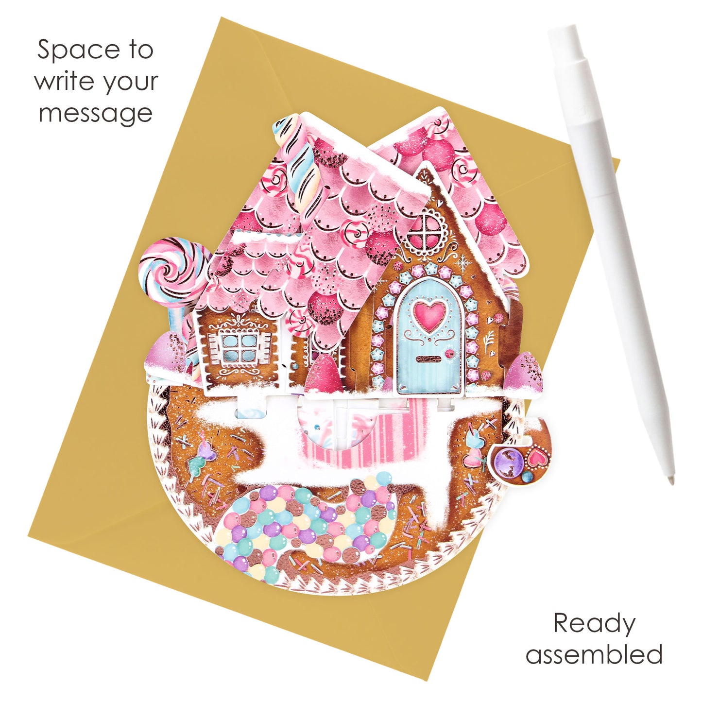 Gingerbread House - 3D Pop Up Pirouettes Christmas Card 16 x 17 x 14cm