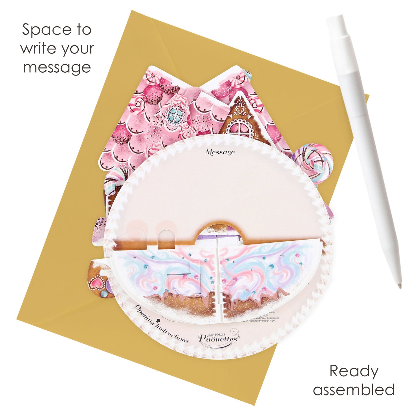Gingerbread House - 3D Pop Up Pirouettes Christmas Card 16 x 17 x 14cm