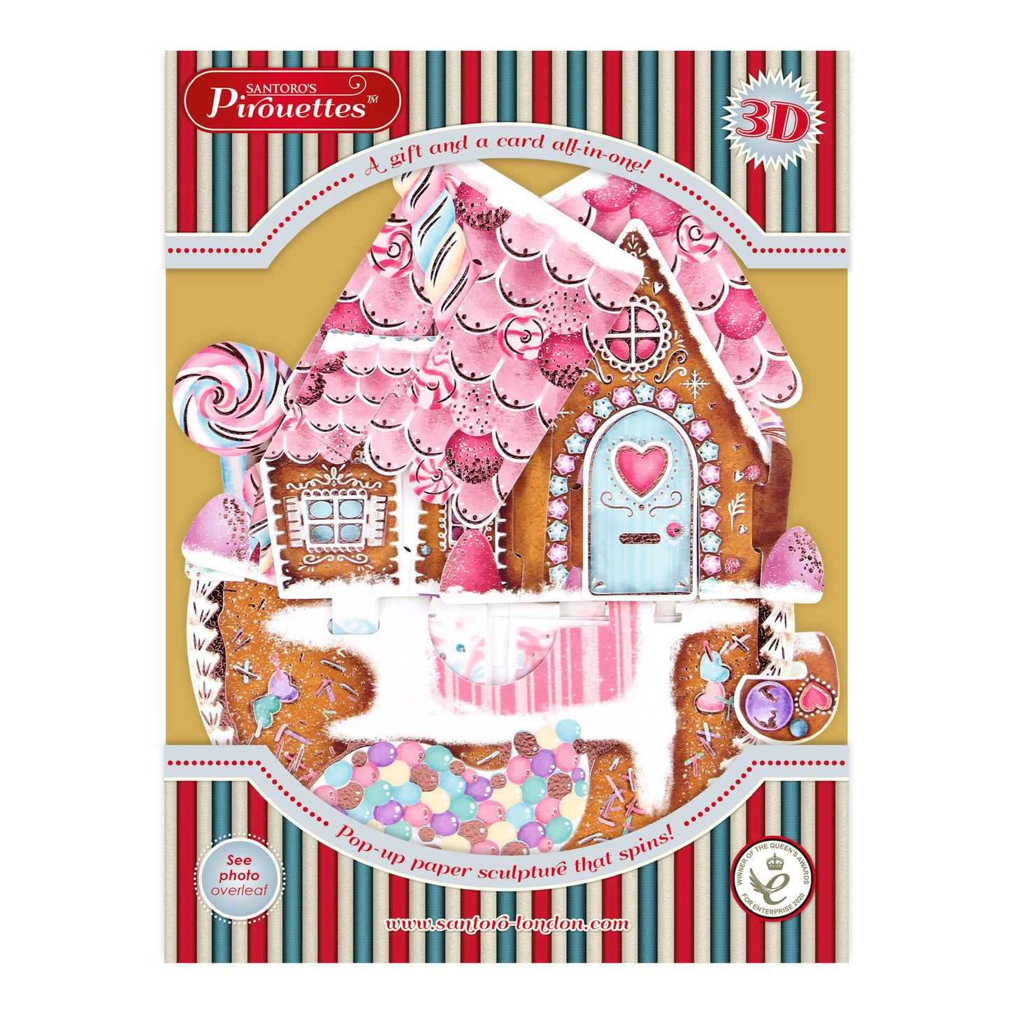 Gingerbread House - 3D Pop Up Pirouettes Christmas Card 16 x 17 x 14cm