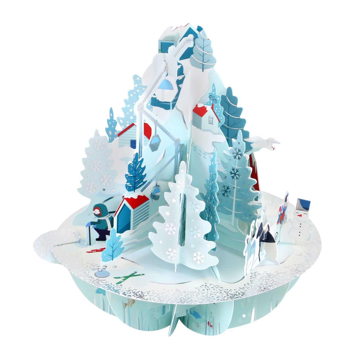 Winter Wonderland - 3D Pop Up Pirouettes Christmas Card 17 x 17 x 14cm