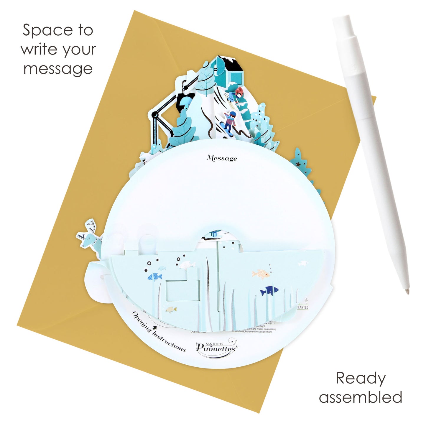 Winter Wonderland - 3D Pop Up Pirouettes Christmas Card 17 x 17 x 14cm