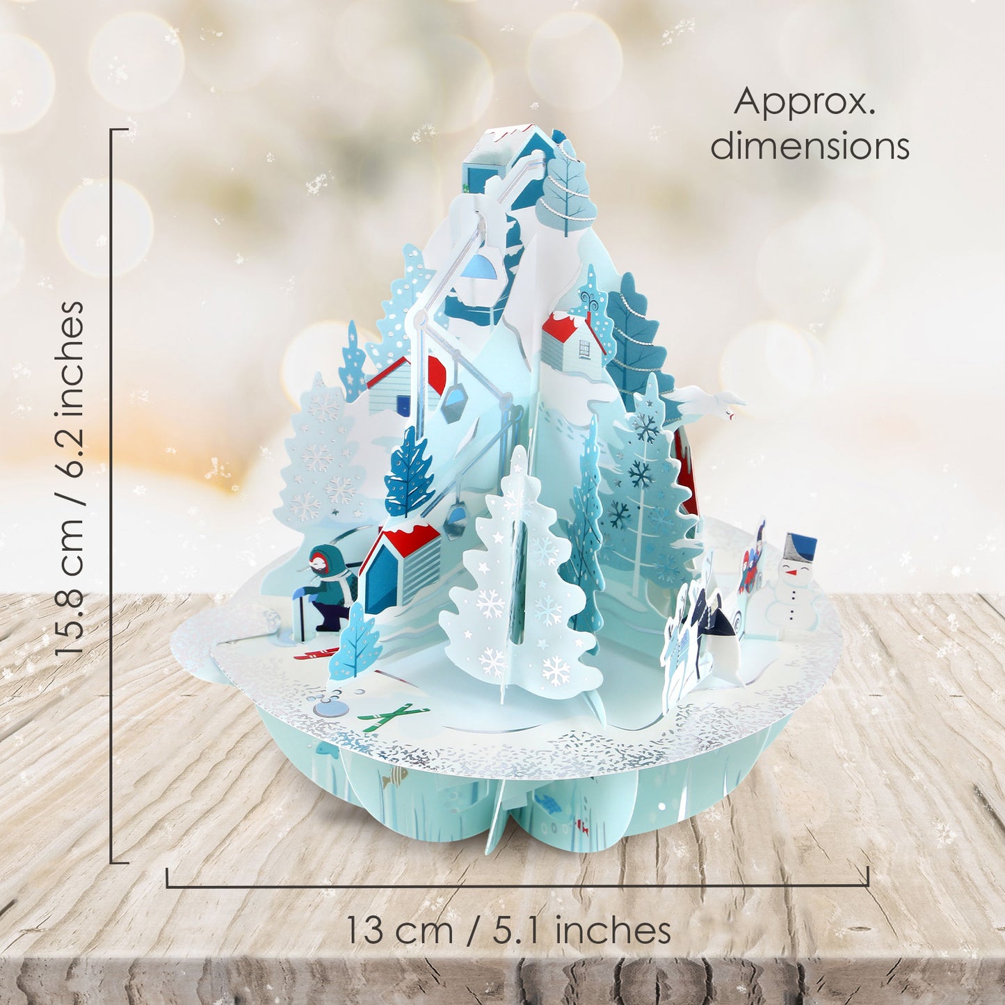 Winter Wonderland - 3D Pop Up Pirouettes Christmas Card 17 x 17 x 14cm