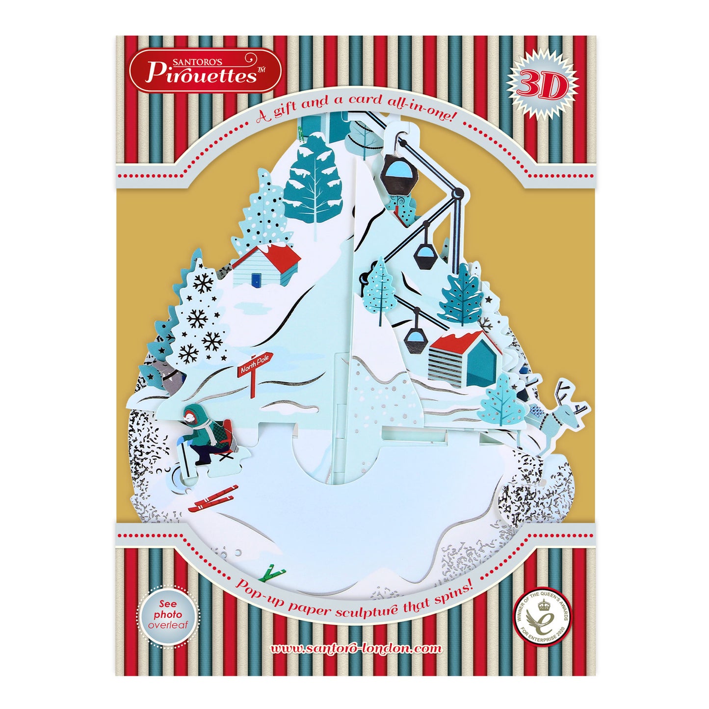 Winter Wonderland - 3D Pop Up Pirouettes Christmas Card 17 x 17 x 14cm