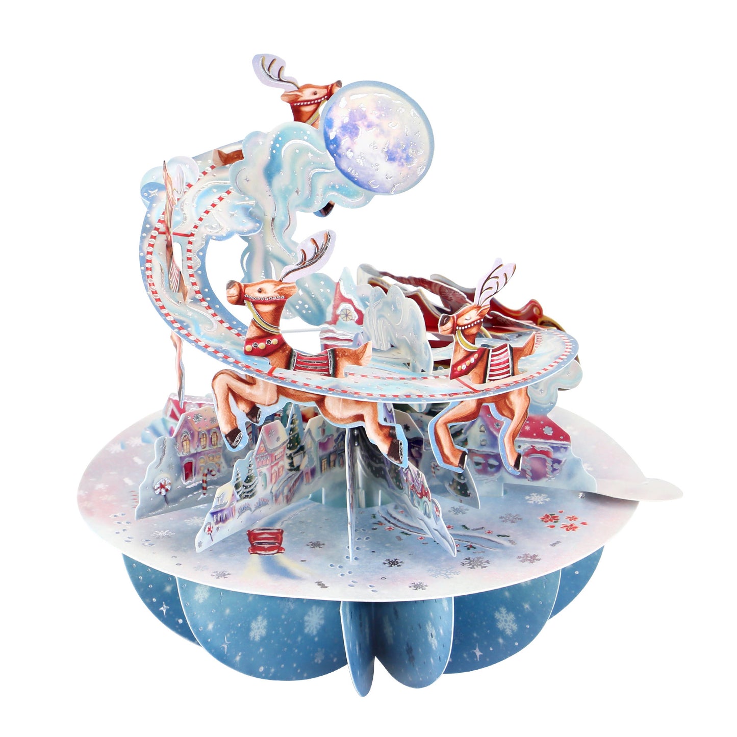 Santa's Sleigh - 3D Pop Up Pirouettes Christmas Card 19 x 17 x 14cm