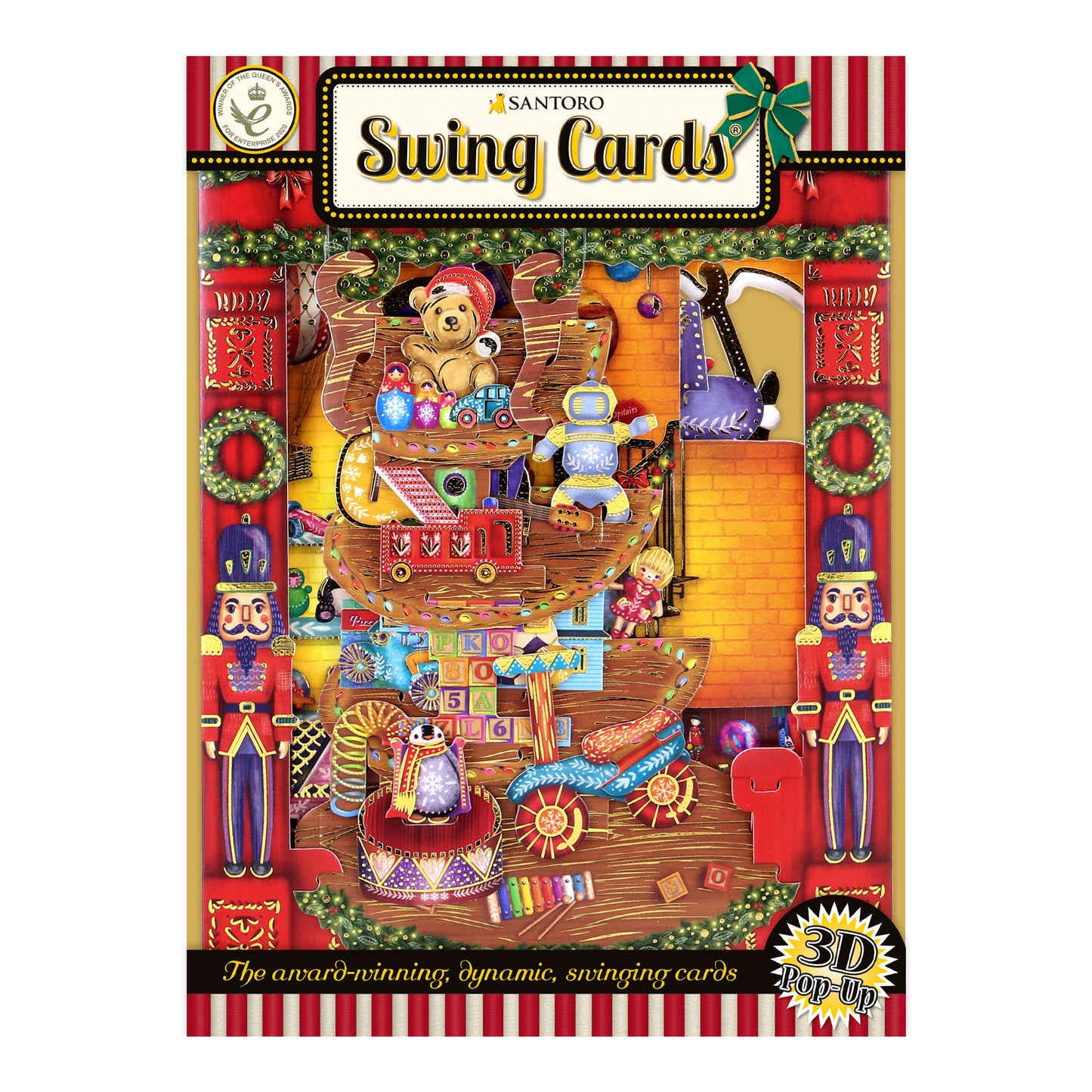 Christmas Toy Shop -14.5 x 19.5 x 12cm - 3 D Pop Up Swing Christmas Card Santoro