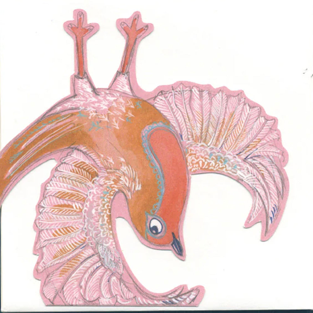 Robins Doing a Wing Stand Die Cut Greetings Card Daniel Mackie - 5 x 5 inches with envelope