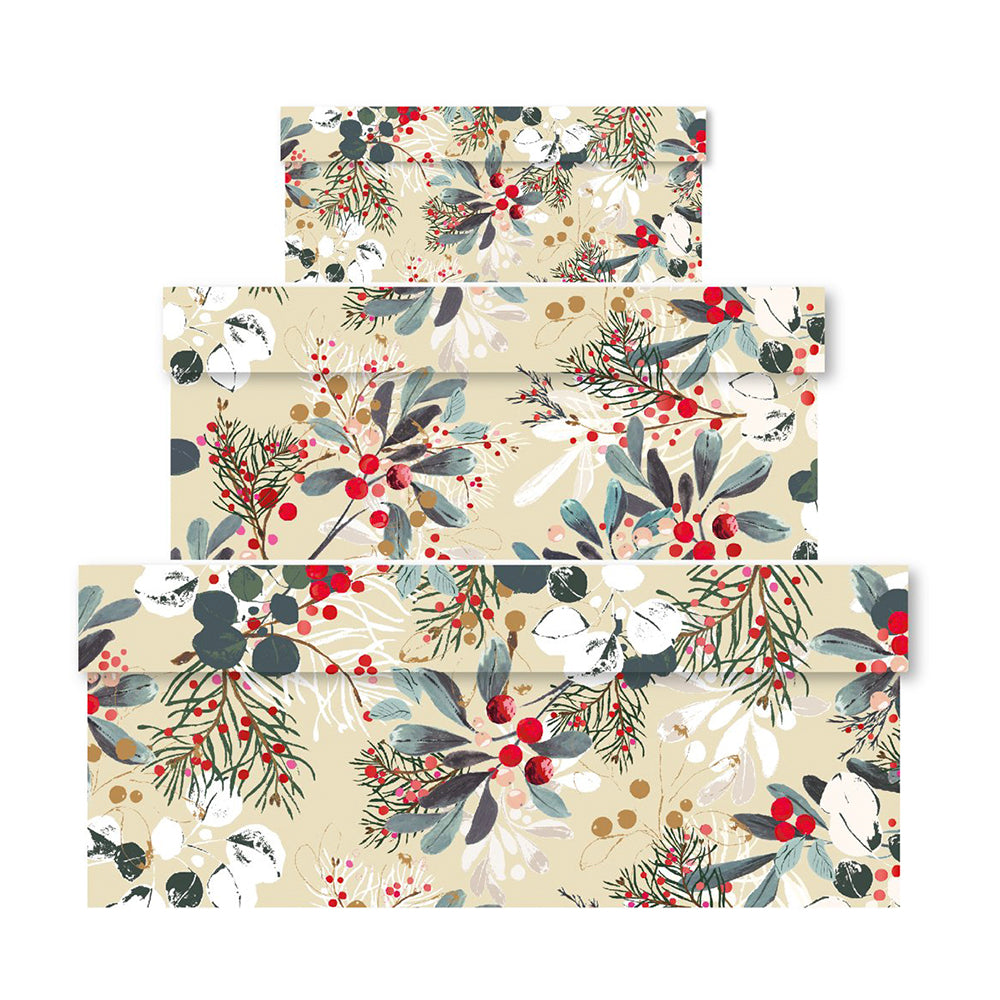 Louise Tiler Winter Berries Nest of 3 Beautiful Gift Boxes