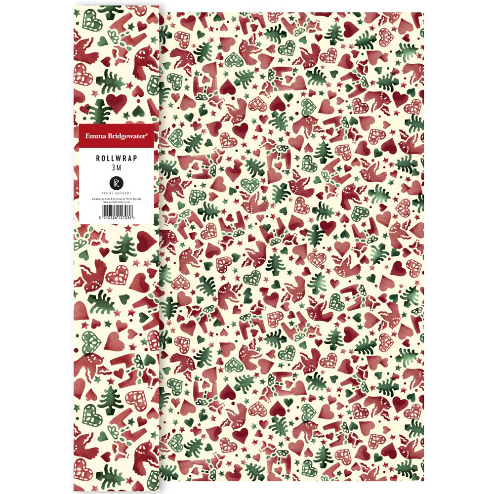 Emma Bridgewater CHRISTMAS JOY Pattern Roll Wrap 3 m x 70 cm