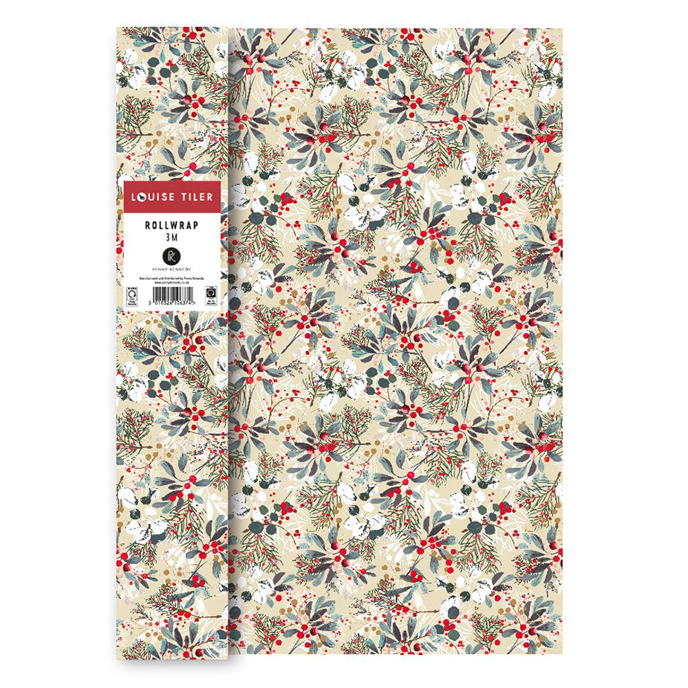 Louise Tiler Winter Berries Roll Wrap 3 m x 70 cm