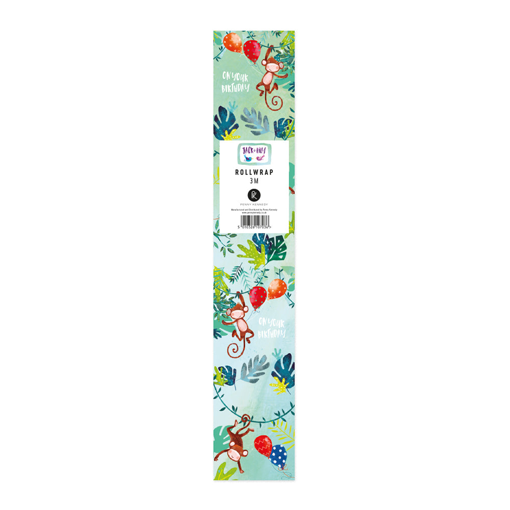 Jack & Lily Monkey Roll Wrap 3 m x 70 cm