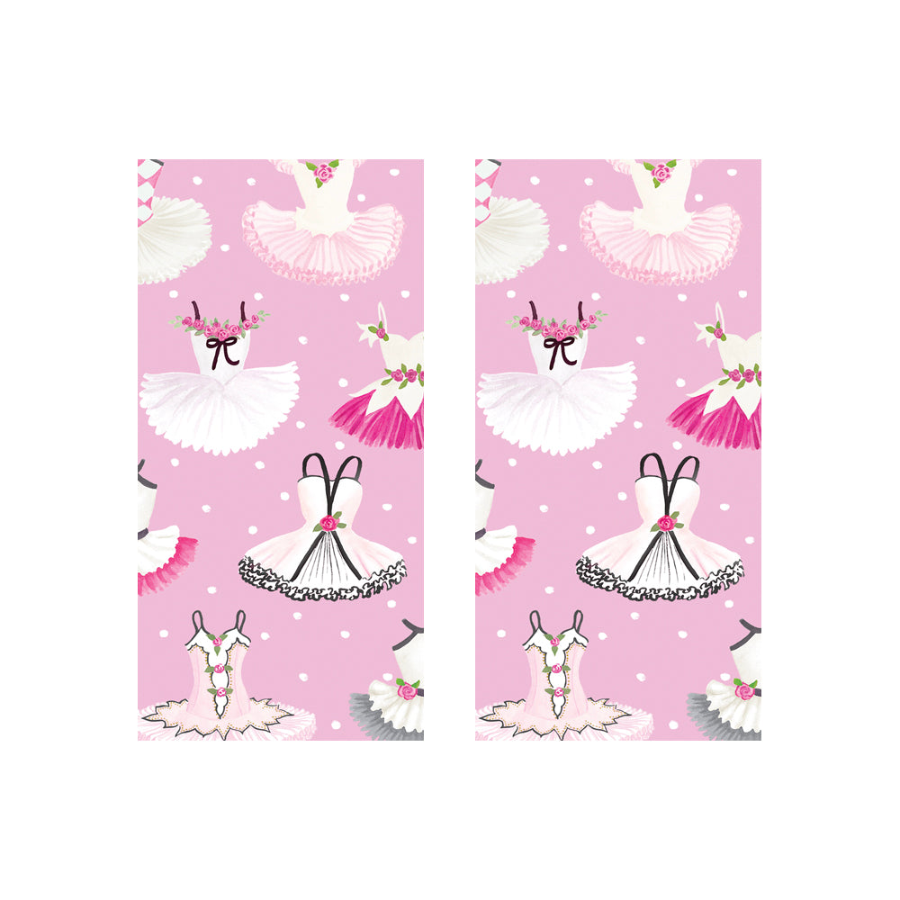 Tutus Pink Ballet Caspari Paper Pocket Tissues - 2 packs of 10 tissues 21 cm square