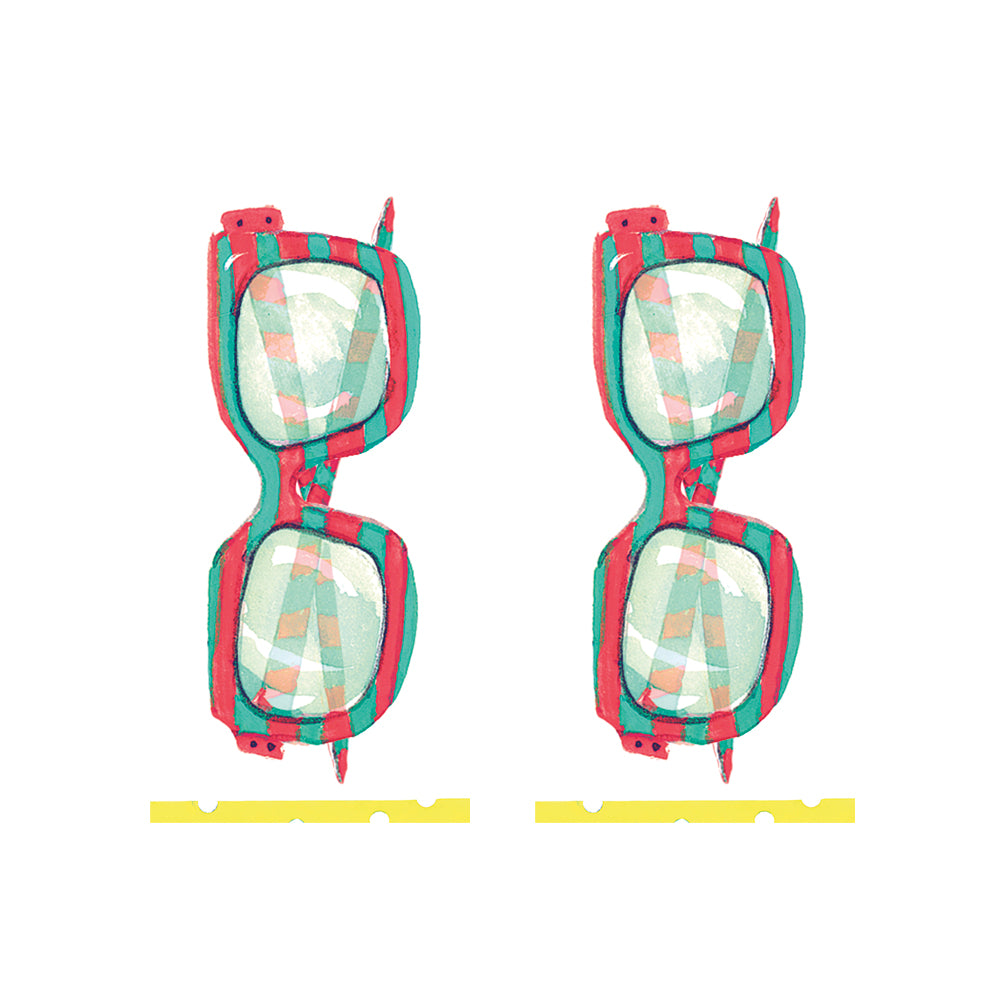 Sunnies Sunglasses Caspari Paper Pocket Tissues - 2 packs of 10 tissues 21 cm square