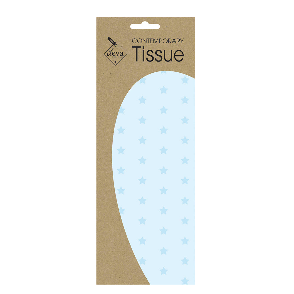 Baby Star Light Blue Tissue Paper 4 Sheets of 20 x 30" Deva Tissue Wrapping Paper