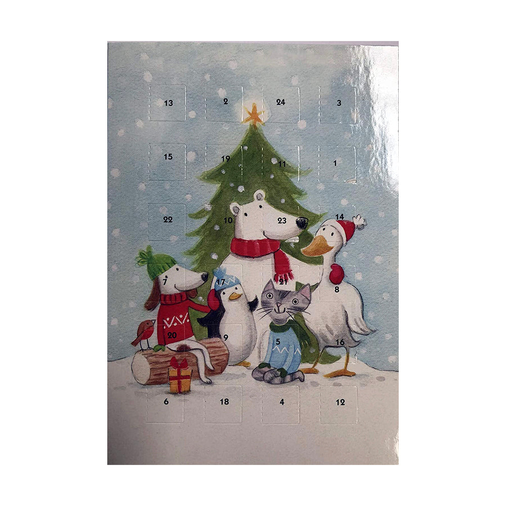 Polar Bear and Tree Advent Calendar Card 175 x 120 mm Caltime with env ...
