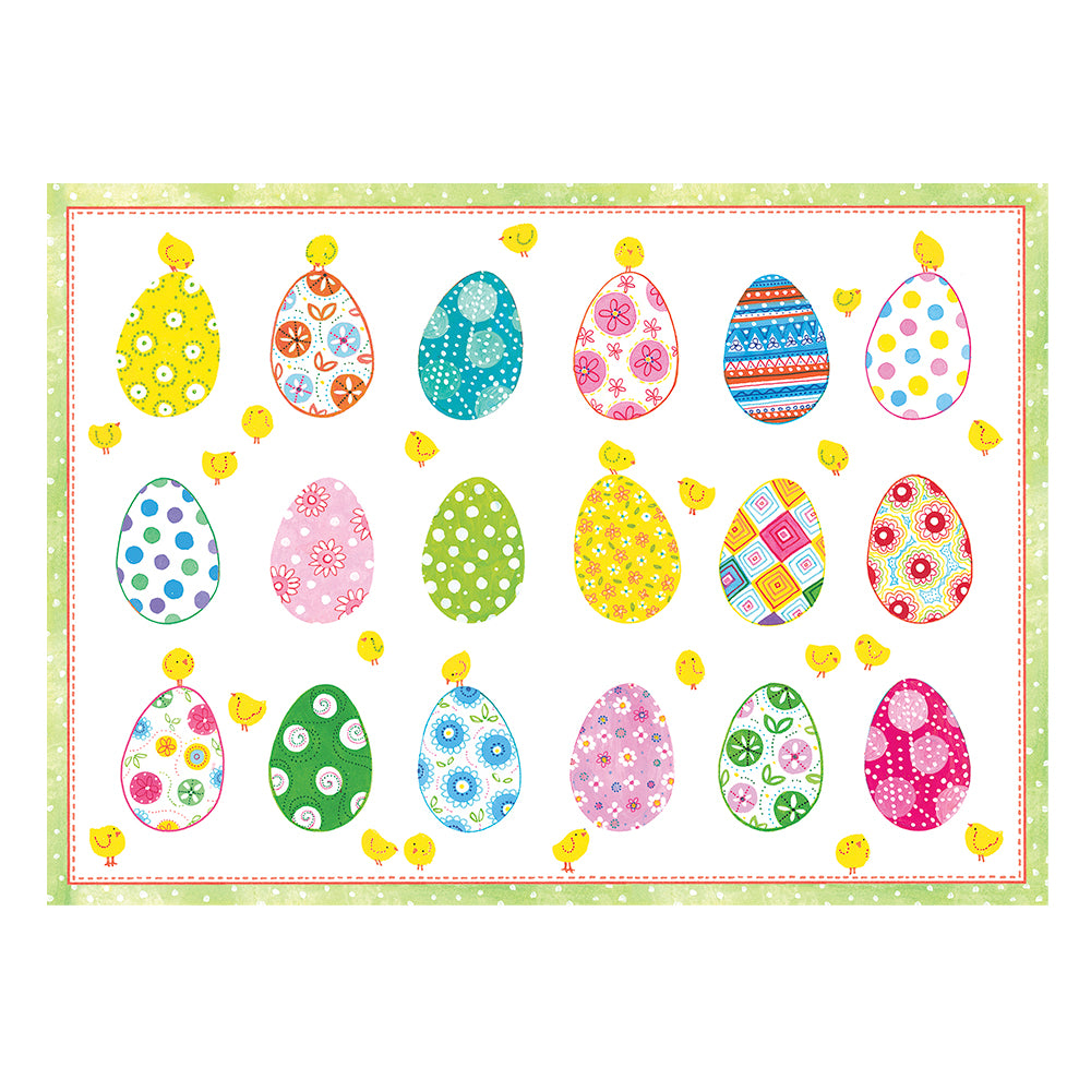 Caspari Easter Cards Pattern Chick/Egg 5 cards per pack - 10 x 15 cm