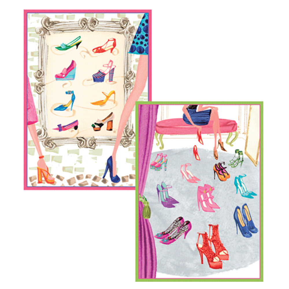 Shoe Shopping by Masaki Ryo Pack of 8 Notelets Notecards from Caspari