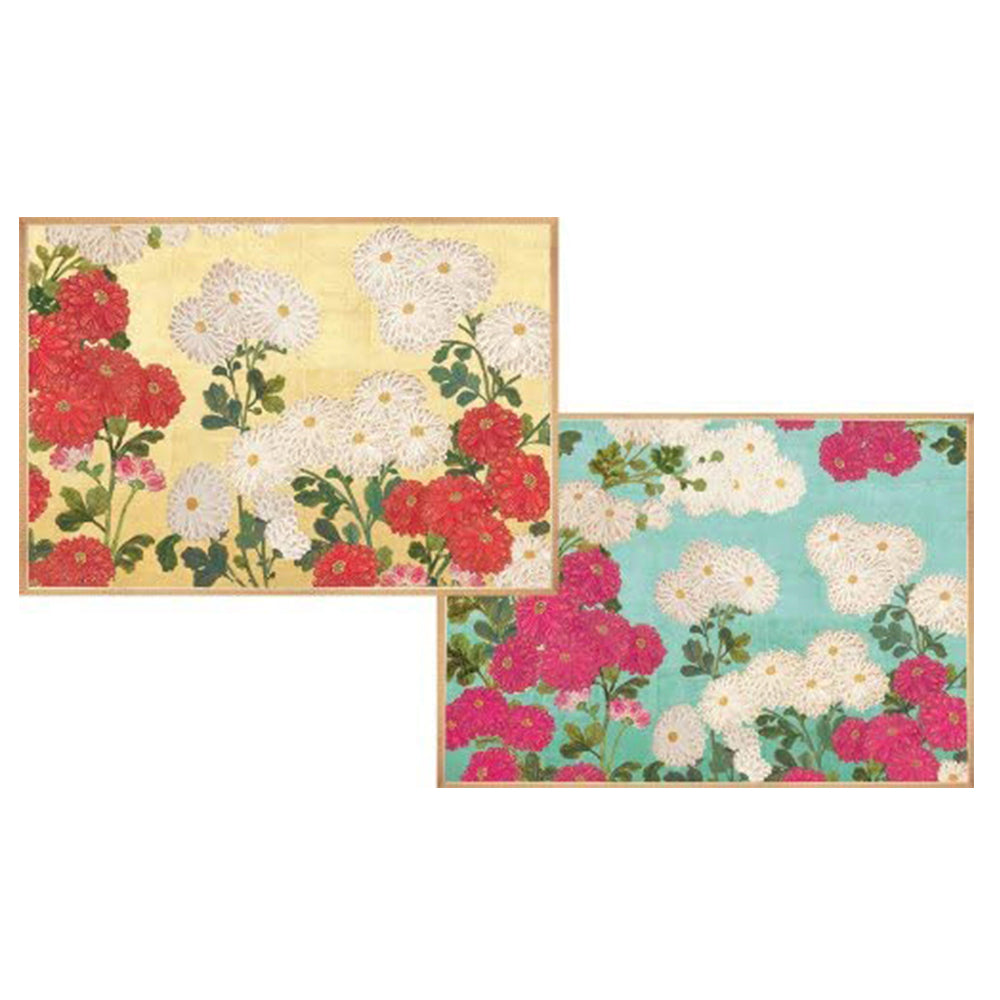 Chrysanthemum Score Pack of 8 Notelets Notecards from Caspari