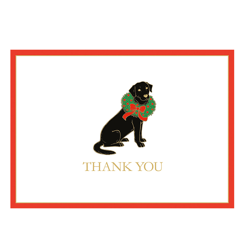 Christmas Lab by Janine Moore Thank You Notelets Caspari (8 pack)