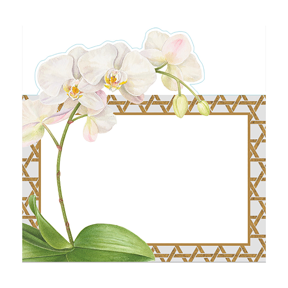 Garden Whites Flowers by Karen Kluglein Caspari Set of 8 Die-Cut Place Cards Size 9cm x 9cm
