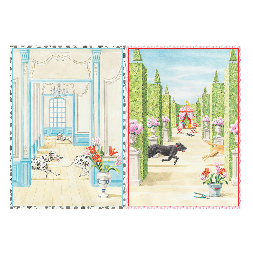 When dogs play by Harrison Howard Notelets Pack of 8 Notelets Notecards from Caspari