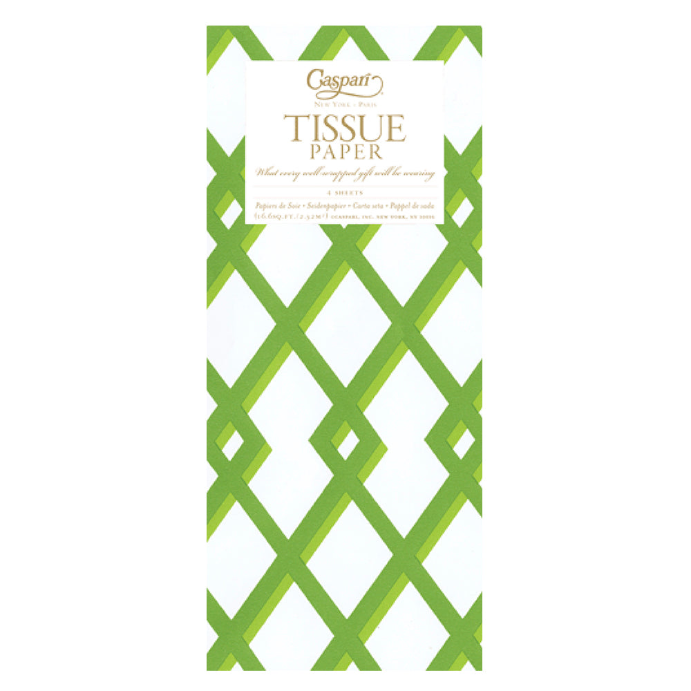 Green Trellis Tissue Paper 4 Sheets of 20 x 30" Tissue Wrapping Paper