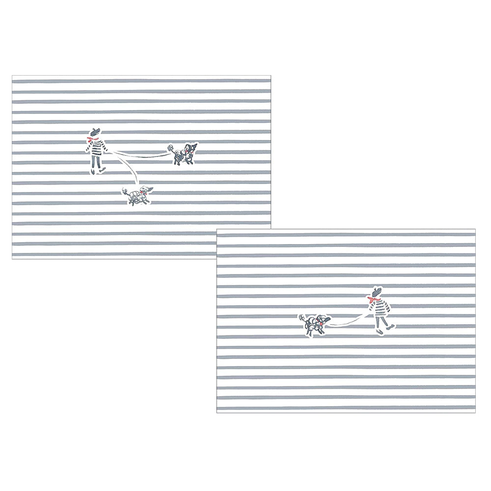 François et Fifi embossed Pack of 8 Notelets Notecards from Caspari