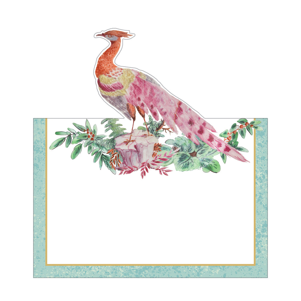 Chelsea Birds Williamsburg Caspari Set of 8 Die-Cut Place Cards Size 9cm x 9cm