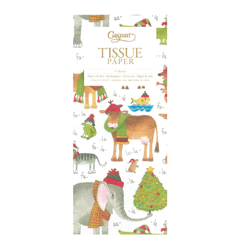 Fa La La christmas animals Tissue Paper 4 Sheets of 20 x 30" Tissue Wrapping Paper