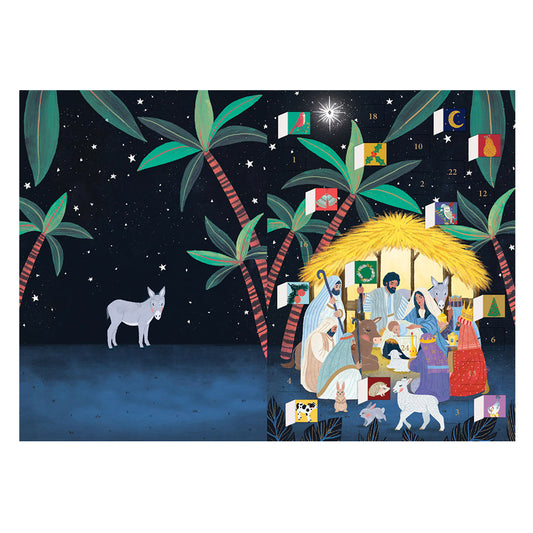 Away in a Manger Nativity Advent Calendar Card with envelope 170 x 120mm Roger la Borde
