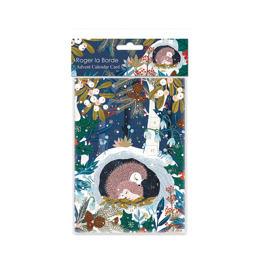 Hedgehogs Wild Wood Hideaway Advent Calendar Card with envelope 170 x 120mm Roger la Borde