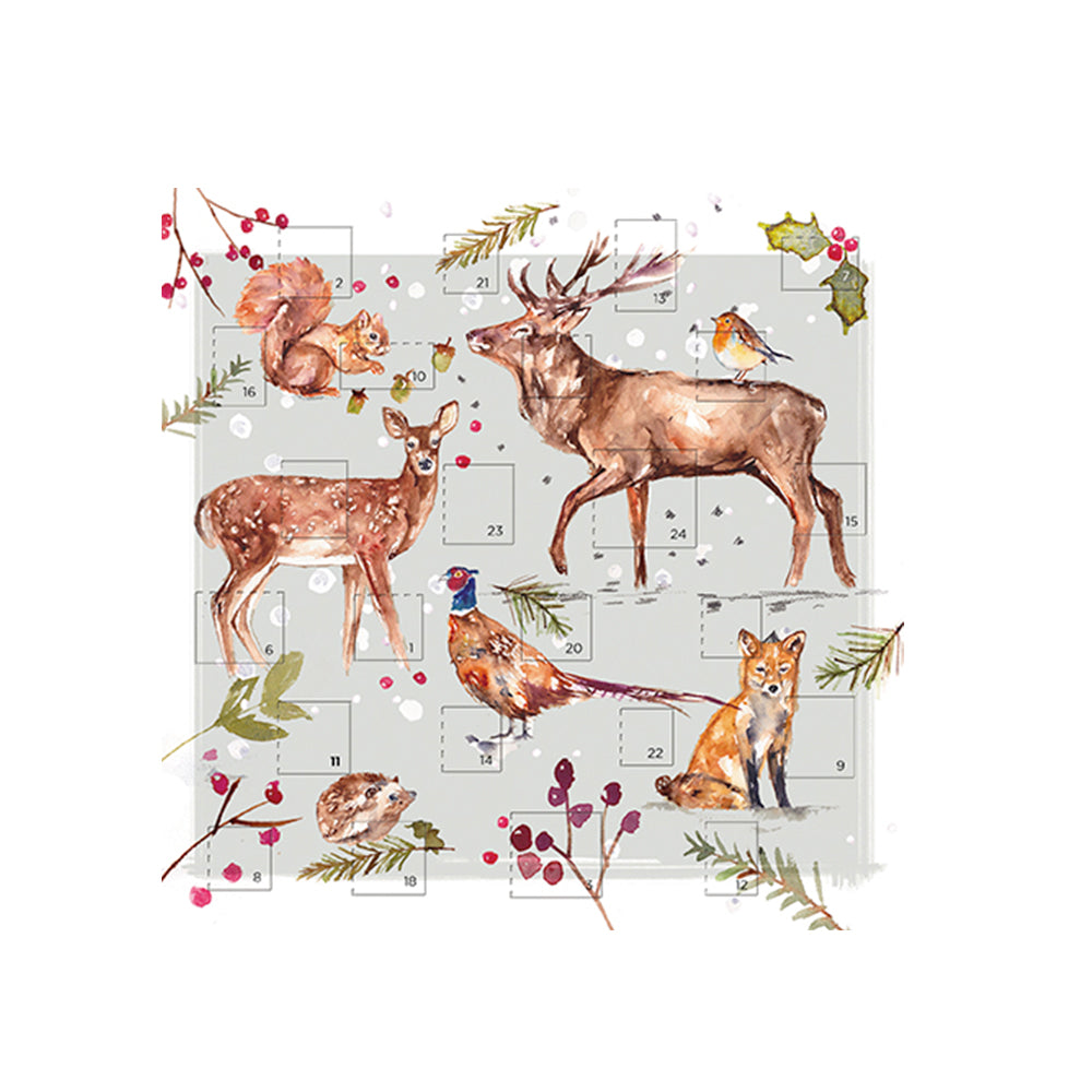 Winter Wildlife Square Advent Card 153 x 153 mm