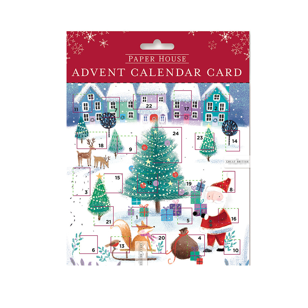 Christmas Village Medici Advent Card 160 x 160mm with envelope