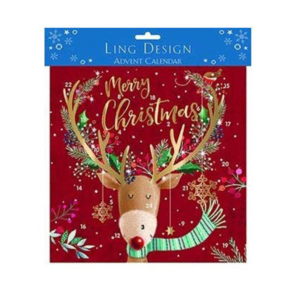 It’s That Special Time of Year Red Reindeer 230mm x 230 mm Ling Advent Calendar
